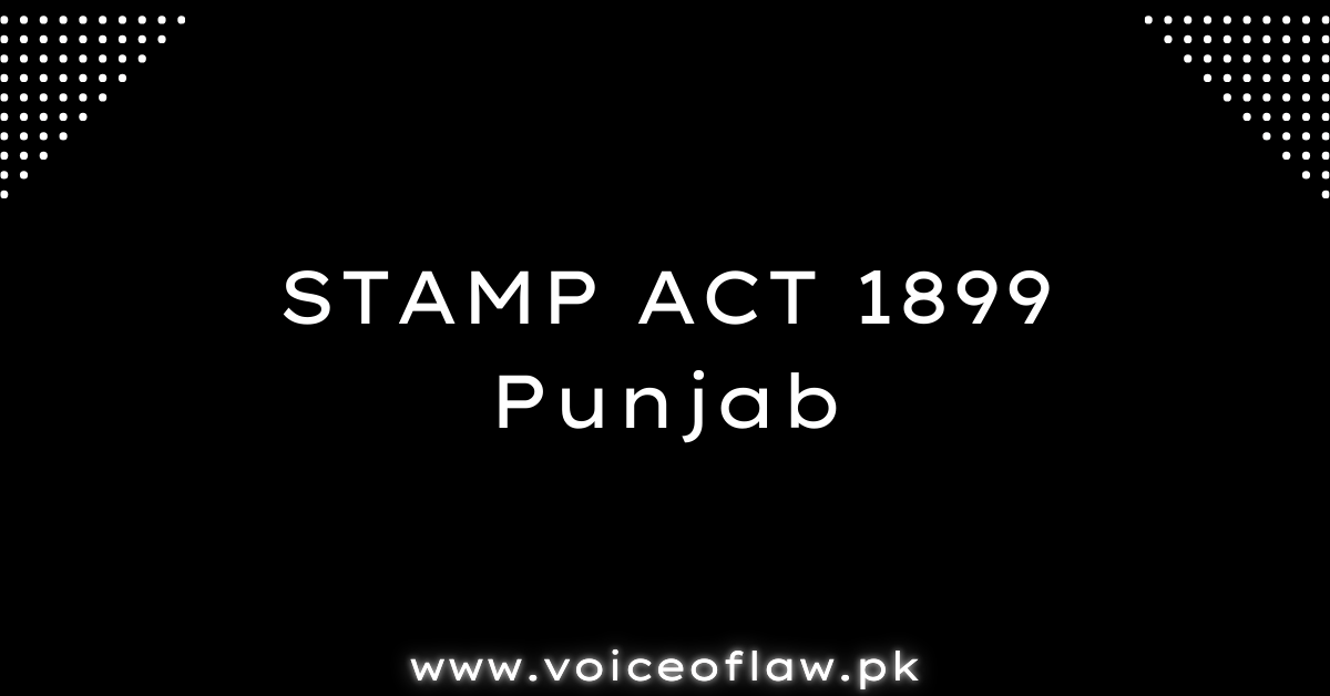 STAMP ACT 1899 Punjab