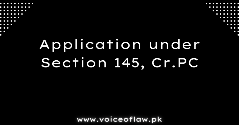 Application under Section 145 CrPc