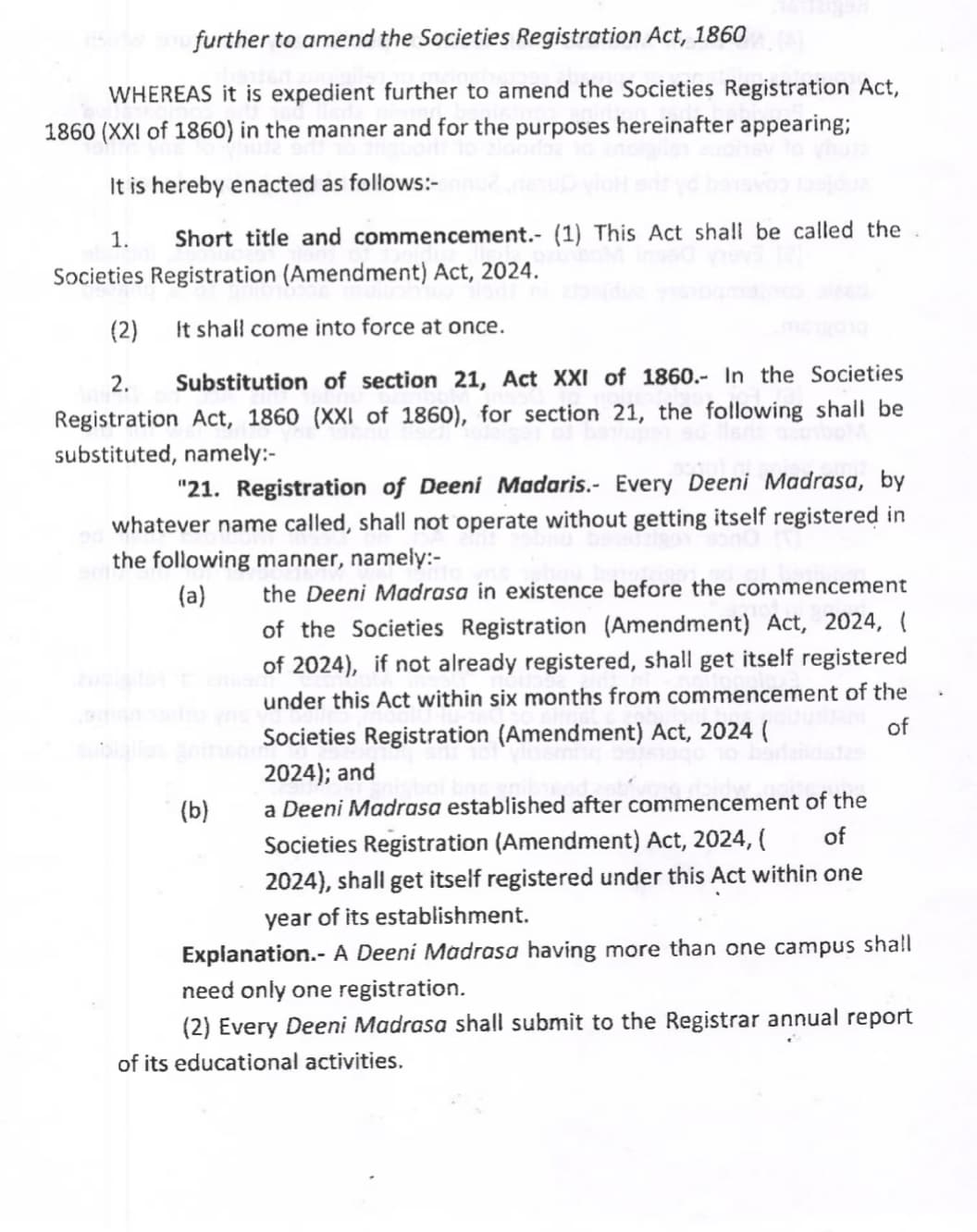 Societies Registration Act 1860