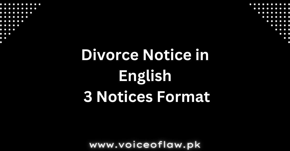 Divorce Notice in English